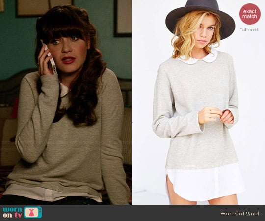 Cooperative Layered Collared Tunic Top worn by Jessica Day (Zooey Deschanel) on New Girl