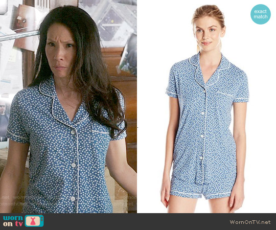 Cosabella Bella Short Pajamas in Bluet Flower / White worn by Joan Watson (Lucy Liu) on Elementary