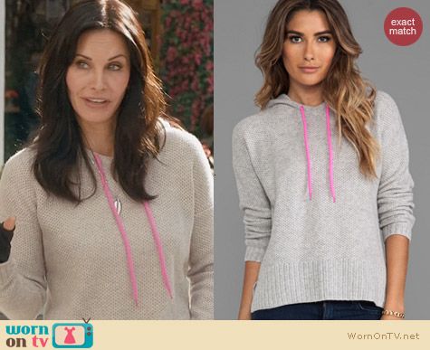 Cougar Town Fashion: Autumn Cashmere Honeycomb Stitch Hoodie worn by Courtney Cox