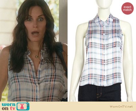 Cougar Town Fashion: Equipment Mina Shirt in Plaid worn by Courtney Cox