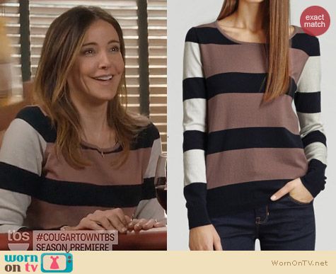 Fashion of Cougar Town: Reiss Cloudly Mixed Stripe Sweater worn by Christa Miller