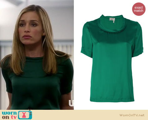 Covert Affairs Fashion: Lanvin Green relaxed fit blouse worn by Piper Perabo