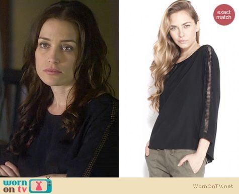 Covert Affairs Fashion: Rag & Bone Black Silk Top worn by Piper Perabo