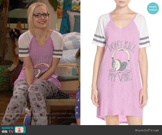 Cozy Zoe 'Don't Kill My Vibe' Nightshirt worn by Maddie Rooney (Dove Cameron) on Liv and Maddie