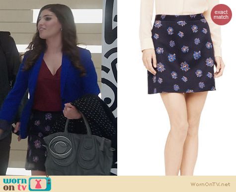 The Crazy Ones Clothes: Club Monaco Camissa Floral Jacquard Skirt worn by Amanda Setton