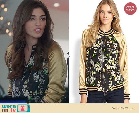 The Crazy Ones Fashion: Patterson J Kincaid Kerra Varsity Jacket worn by Amanda Setton