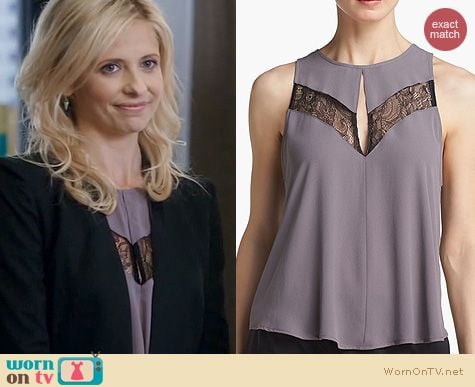 The Crazy Ones Fashion: ASTR Lace Inset Blouse worn by Sarah Michelle Gellar