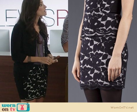 The Crazy Ones Style: Mason by Michelle Mason Floral Overlay Skirt worn by Amanda Setton