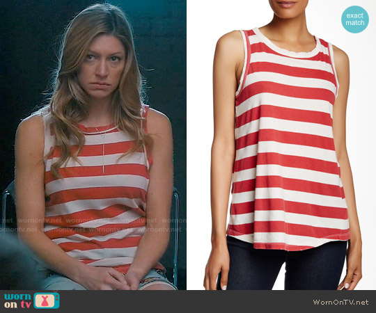 Current Elliott The Cross-Back Muscle Tee in Red Boating Stripe worn by Josslyn Carver (Jes Macallan) on Mistresses