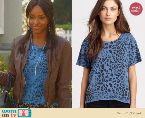 Current Elliott The Freshman Tee in Blue Leopard worn by Antoinette Robertson on Hart of Dixie