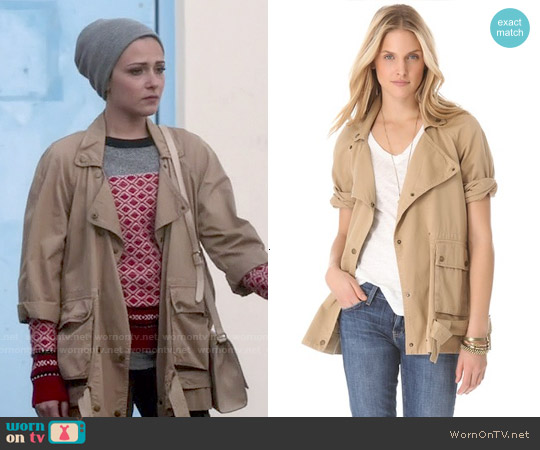 Current Elliott The Infantry Jacket in Dune worn by April Carver (Italia Ricci) on Chasing Life