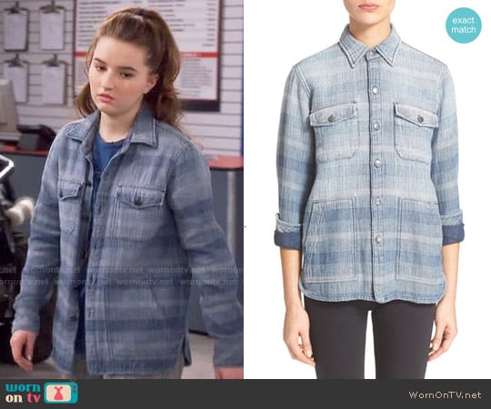 Current Elliott The Patch Pocket Shirt in Dreamer Stripe worn by Eve Baxter (Kaitlyn Dever) on Last Man Standing