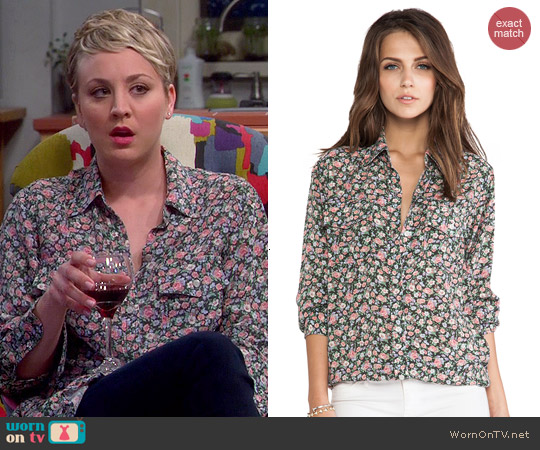 Current Elliott The Perfect Shirt in 90s Floral worn by Kaley Cuoco on The Big Bang Theory