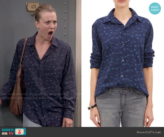 Current Elliott The Prep School Shirt in Ditsy Print by worn by Penny Hofstadter (Kaley Cuoco) on The Big Bang Theory