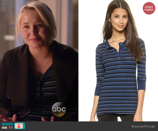 Current Elliott Slim Henley in Seaboard worn by Hayden Panettiere on Nashville