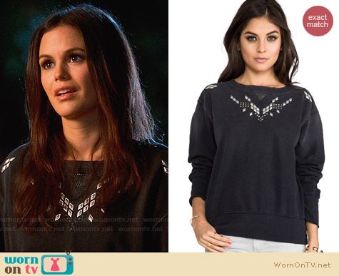 Current Elliott Studded Stadium Sweatshirt worn by Rachel Bilson on Hart of Dixie