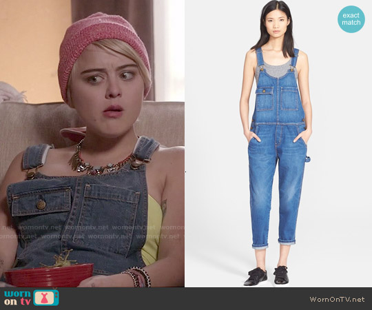 Current Elliott The Carpenter Denim Overalls worn by Roxie Reid (Jordan Hinson) on Kevin from Work