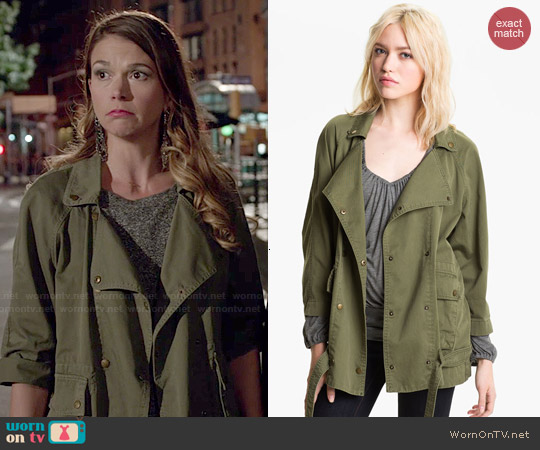 Current Elliott Infantry Jacket in Army worn by Liza Miller (Sutton Foster) on Younger