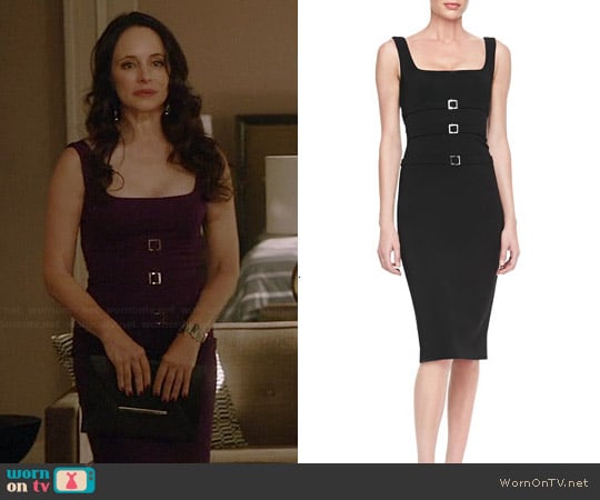 Cushnie Et Ochs Buckled Power Sheath Dress worn by Madeleine Stowe on Revenge