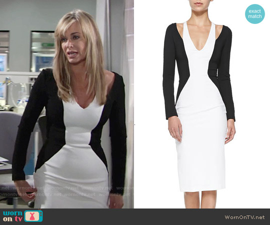 Cushnie et Ochs Cold-Shoulder Colorblock Jersey Dress worn by Ashley Abbott (Eileen Davidson) on The Young and the Restless