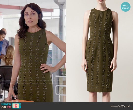 Cushnie et Ochs Lace Up Detailing Dress worn by Abby McCarthy (Lisa Edelstein) on Girlfriends Guide to Divorce