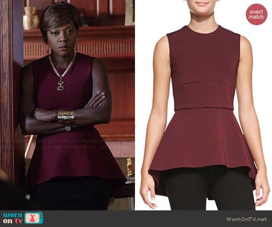 Cushnie et Ochs Sleeveless Peplum Tunic Top worn by Viola Davis on HTGAWM