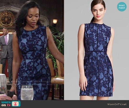 Cynthia Steffe Elenora Lace Dress worn by Hilary Curtis (Mishael Morgan) on The Young and the Restless