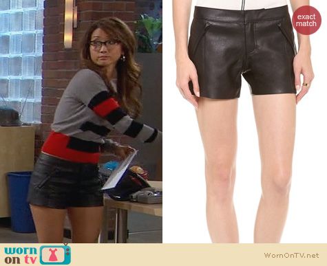 Dads Fashion: Club Monaco Stephanie Faux Leather Shorts worn by Brenda Song