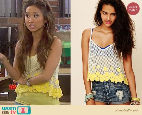 Dads Fashion: Free People Daisy Crop Tank worn by Brenda Song