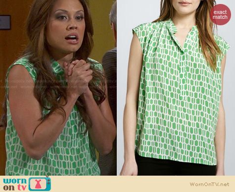 Dads Fashion: Plenty green print peasant top worn by Vanessa Lachey