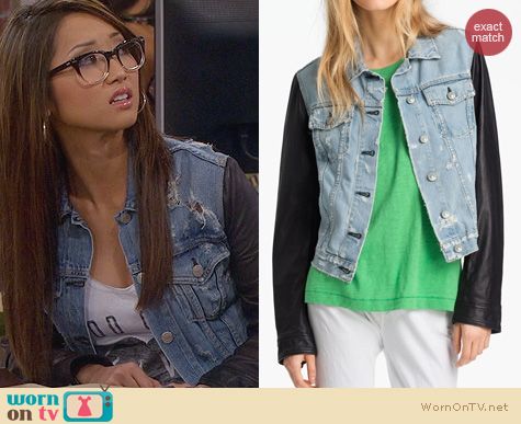 Fashion of Dads: Rag & Bone Denim & Leather Jacket worn by Brenda Song