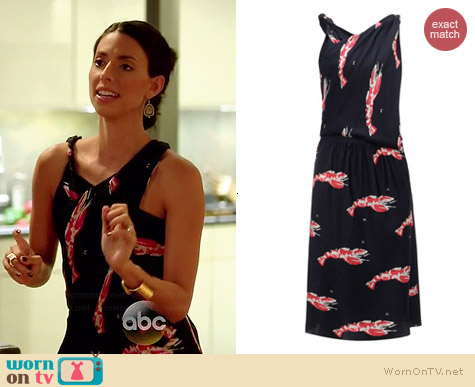 David Szeto Lobster Print Dress worn by Jade Catta-Preta on Manhattan Love Story