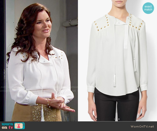 Derek Lam Grommet Detail Shirt worn by Katie Logan (Heather Tom) on The Bold and the Beautiful