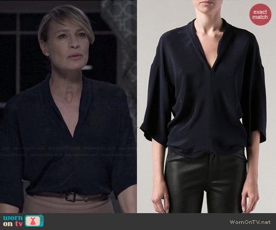 Derek Lam Cocoon Blouse worn by Claire Underwood (Robin Wright) on House of Cards