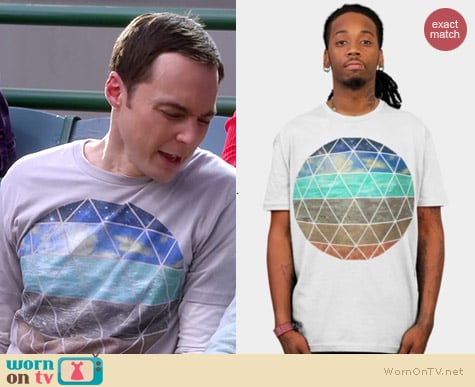 Design by Humans igo2cairo Strata Geodesic Tshirt worn by Sheldon Cooper on The Big Bang Theory