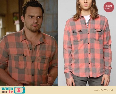 Devil's Harvest Washed Buffalo Plaid Shirt worn by Jake Johnson on New Girl