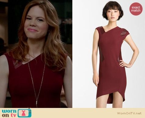 Devious Maids Fashion: Helmut Lang Leather detail asymmetric collar dress worn by Mariana Klaveno