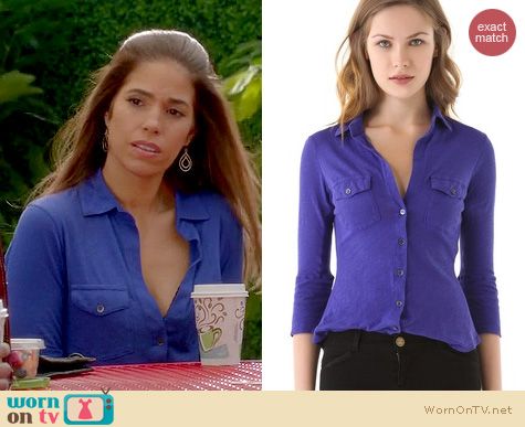 Devious Maids Fashion: James Perse Button down shirt worn by Ana Oritz