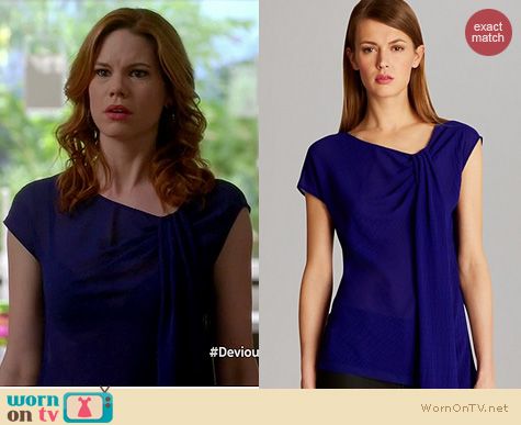 Devious Maids Fashion: Karen Millen Draped croc texture top worn by Mariana Klaveno