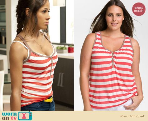 Devious Maids Fashion: Splendid Rugby Stripe henley tank worn by Dania Ramirez