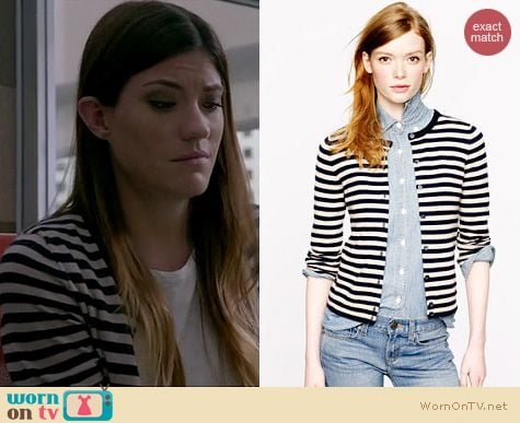 Dexter Fashion: J. Crew Collection Tonal Stripe Cardigan worn by Jennifer Carpenter