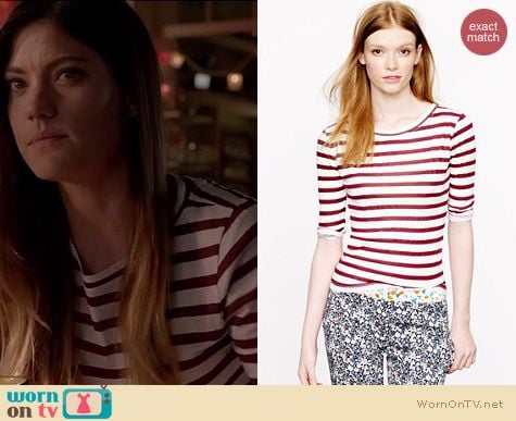 Dexter Fashion: J. Crew Elbow sleeve tee in stripe worn by Jennifer Carpenter