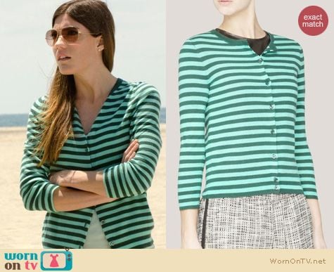 Dexter Fashion: J. Crew Featherweight striped cardigan worn by Jennifer Carpenter