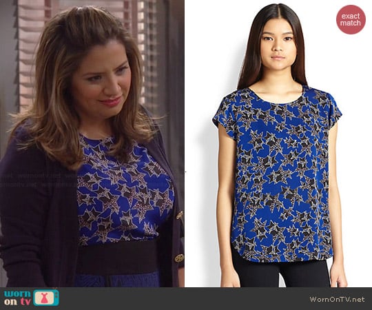 Diane von Furstenberg America Print Silk Top worn by Cristela Alonzo