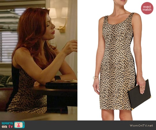 Diane von Furstenberg Arianna Leopard Jacquard Dress worn by Elena Satine on Revenge