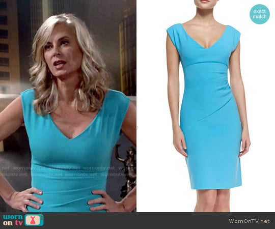 Diane von Furstenberg Bevin Dress in Aztec Blue worn by Ashley Abbott (Eileen Davidson) on The Young and the Restless