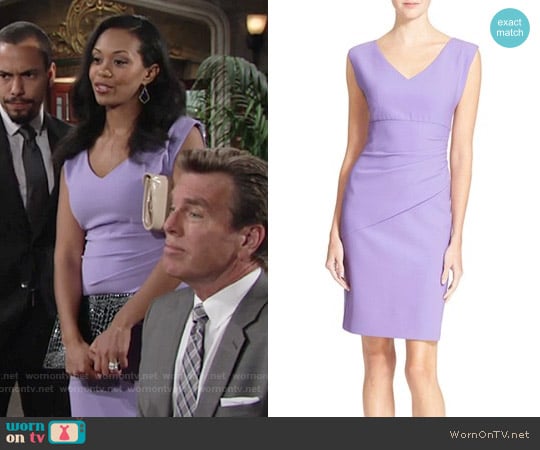 Diane von Furstenberg Bevin Dress in Lavender worn by Hilary Curtis (Mishael Morgan) on The Young and the Restless