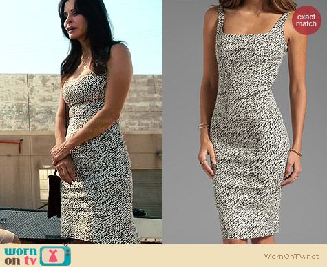 Diane von Furstenberg Bridget Snake Wave Jacquard Dress worn by Courtney Cox on Cougar Town