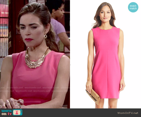 Diane von Furstenberg Carrie Dress in Hot Rose worn by Victoria Newman (Amelia Heinle) on The Young and the Restless