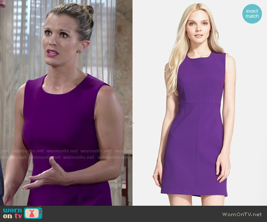 Diane von Furstenberg Carrie Dress in Royal Purple worn by Chelsea Lawson (Melissa Claire Egan) on The Young and the Restless